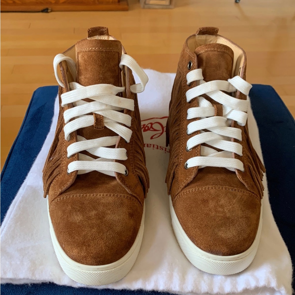 Christian Louboutin Fringed Suede Sneakers Size 7.5 (38)